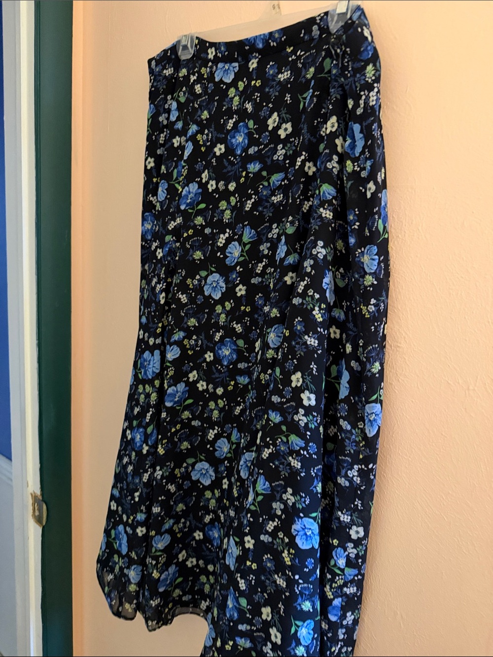 Banana Republic Navy Floral Maxi Skirt
